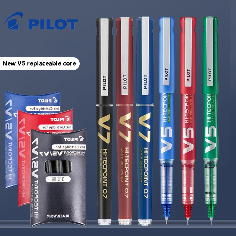 Pilot Pen V5 - パイロット詰め替え可能なv5/v7ロールボールペン事務用品ジェルペン0.5/0.7赤青黒文房具事務用品